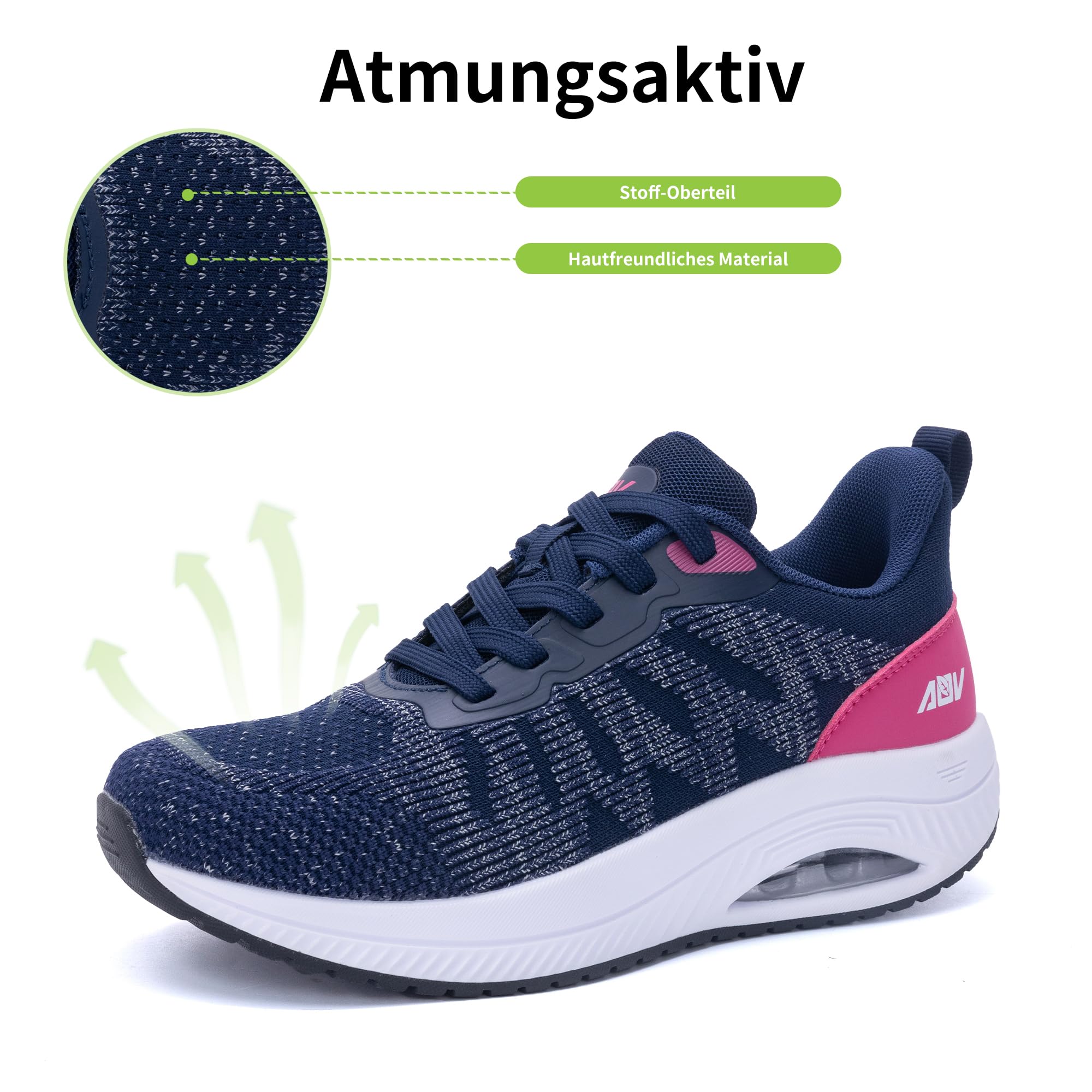 Quseek Zapatos ortopédicos para mujer, zapatos para caminar, cómodos, ligeros, transpirables, para fascitis plantar, pies planos EU35.5-42.5, rojo rosado, 40.5 EU