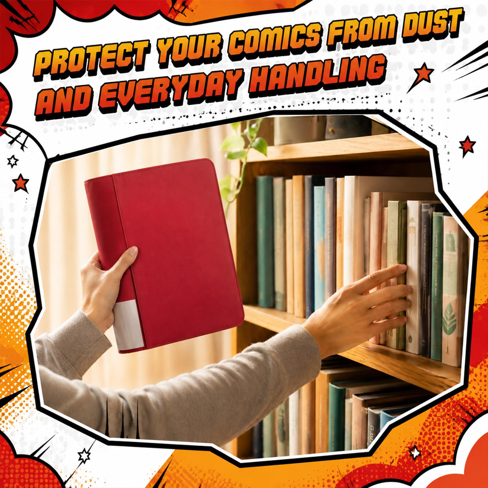 Zhehao Paquete de 2 carpetas de cómics, álbum de almacenamiento de piel sintética con 20 fundas de doble cara, capacidad para hasta cómics, organizador protector de exhibición y regalo para