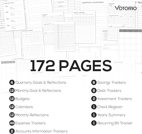 Miniatura 5 de Agenda de presupuesto y organizador de facturas mensuales 2023, rastreador de gastos y libro de cuentas personales, diario de finanzas, cuaderno de