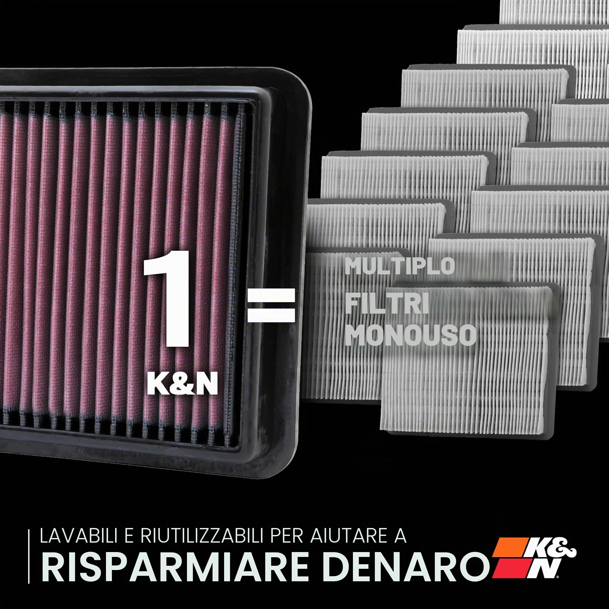 K&N 33-2304 Filtri Aria Sostitutivi Auto, Lavabile e Riutilizzabile