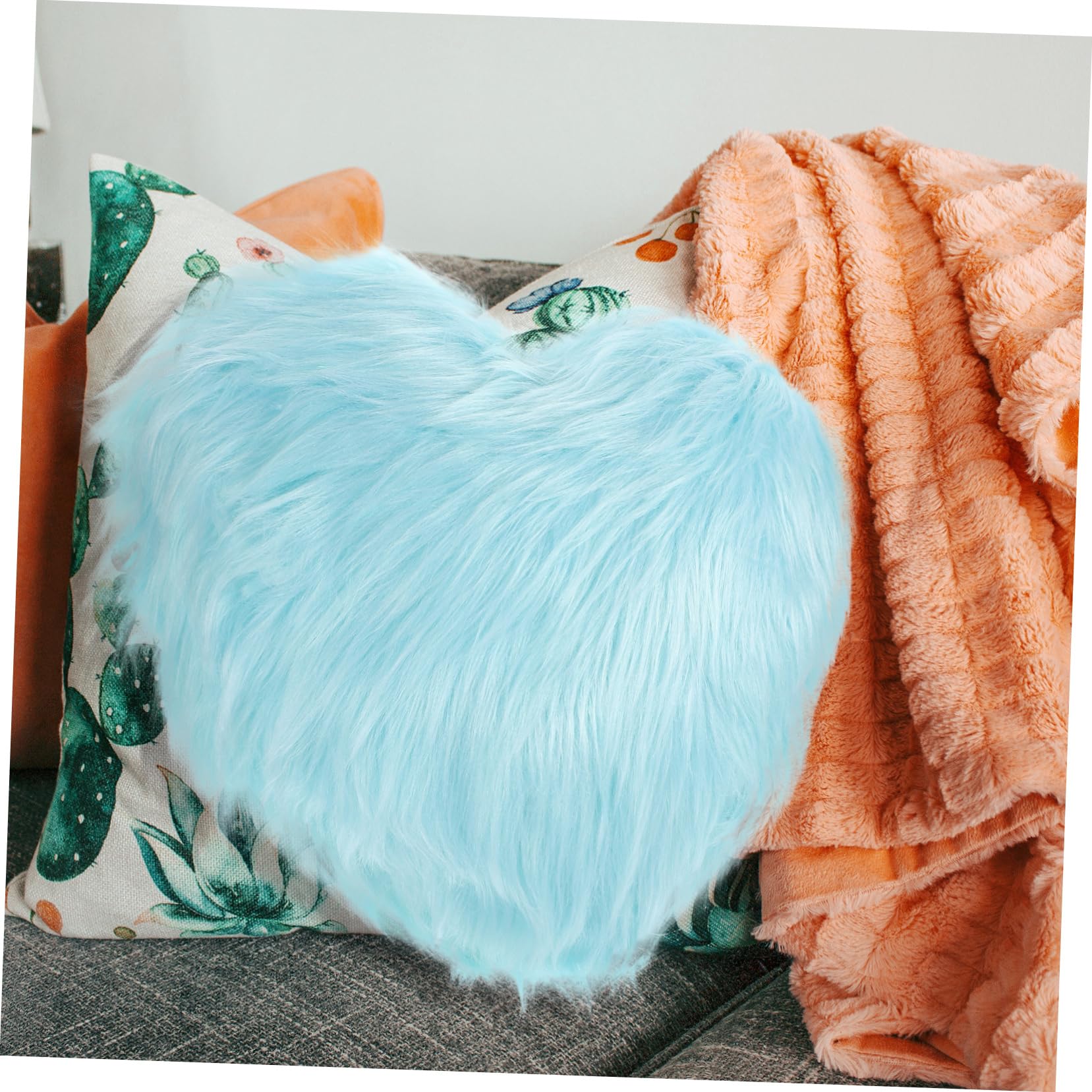 ULTECHNOVO Cuscino Forma di Cuore di Peluche Cuscino per Dormire per Casa per Divano e Auto