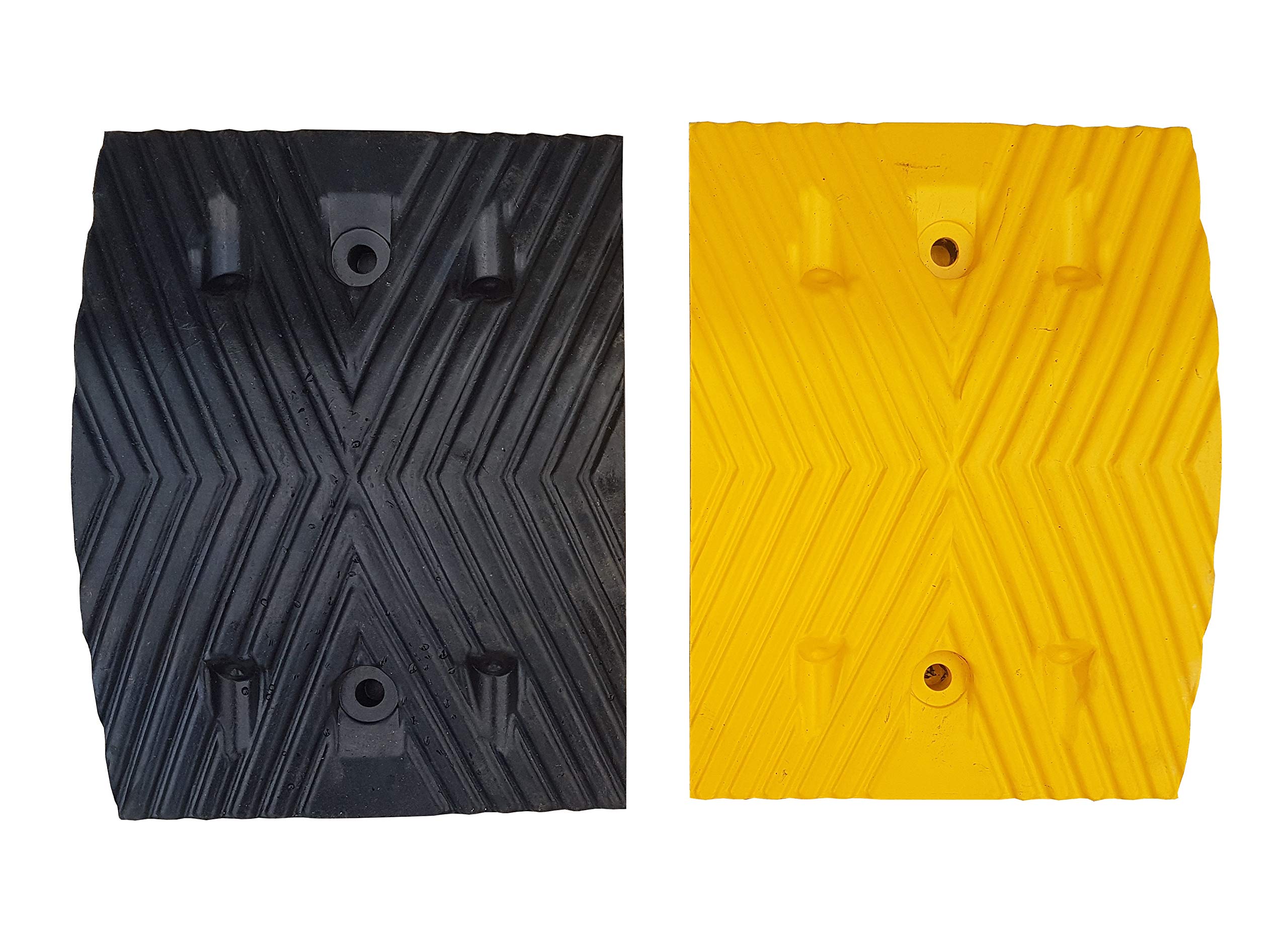 RSB-215MBY-D Route Ralentisseurs, Noir et Jaune Moyen Pièces 25x35x5cm avec des Ancres en béton