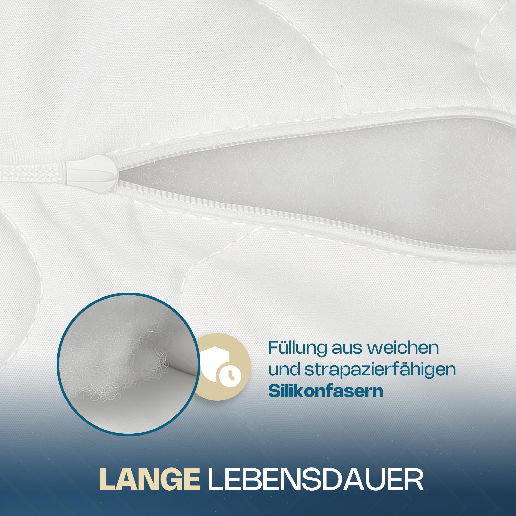 SuperKissen24. 2er Set Kopfkissen aus Mikrofaser 80x80 cm mit Polyester Kissenfüllung - waschbares Innenkissen geeignet für Allergiker - Couchkissen, Sofakissen, Dekokissen - Good Sleep Weiß