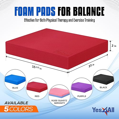 Miniatura 2 de Yes4All Almohadilla de equilibrio de espuma extra grande, alfombrilla de espuma antideslizante para yoga y entrenamiento de fuerza de equilibrio,