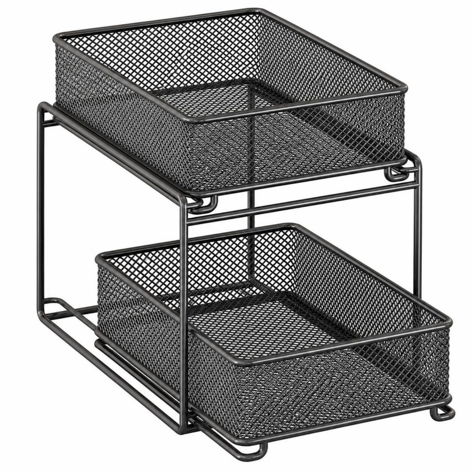 KESOTO Organizador bajo Lavabo Extraíble | Versátil, Organizador con Cajones slizantes, para Encimera, Negro