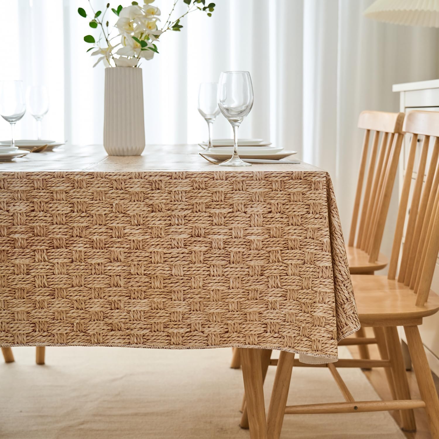 KONUO PO Nappe En Vinyle Avec Envers En Flanelle Imperméable