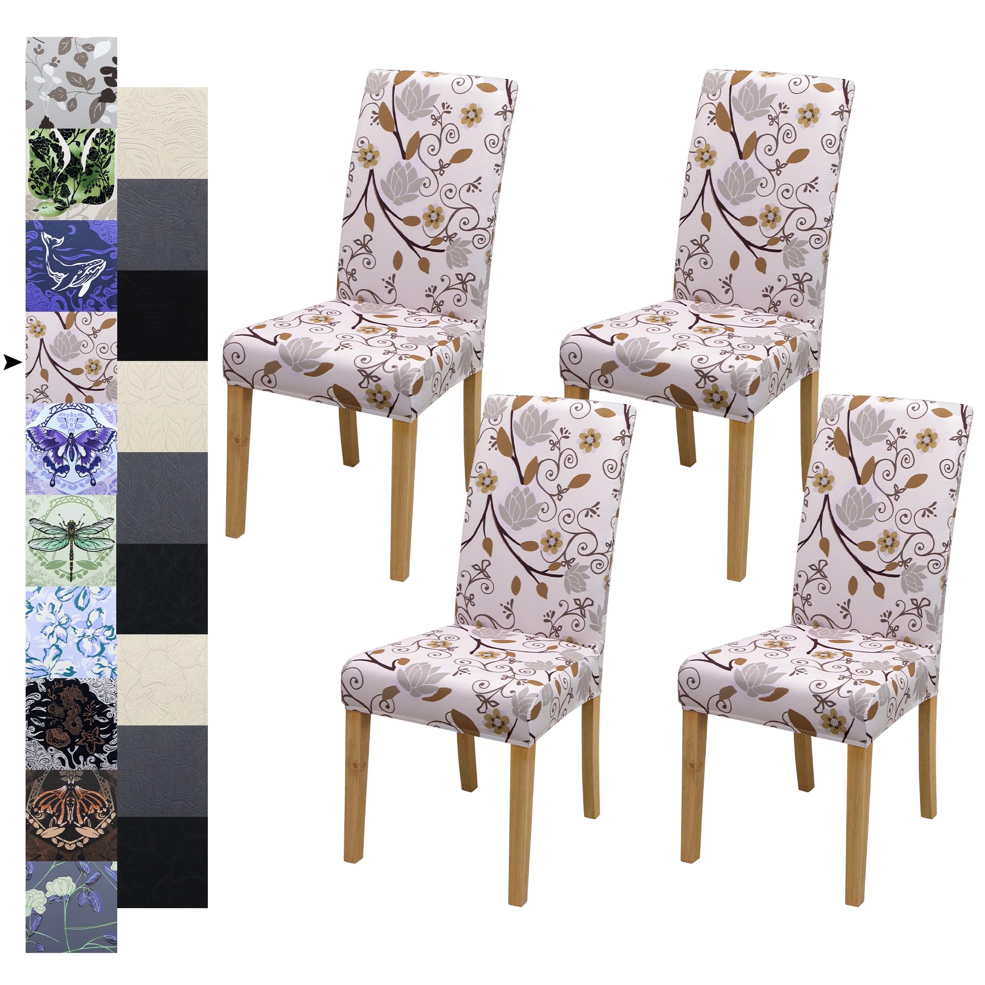 Dining Chair Covers, Dining Room Chair Cover Set of 4, Stretch Kitchen Chair Covers, Detachable Washable Chair Cover, Parsons Chair Slipcovers