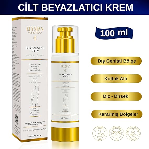 Cilt Beyazlatıcı | Kararma Giderici Krem - Genital Bölge, Koltuk Altı, Bikini Bölgesi, Dirsek ve Vücut 100 ml