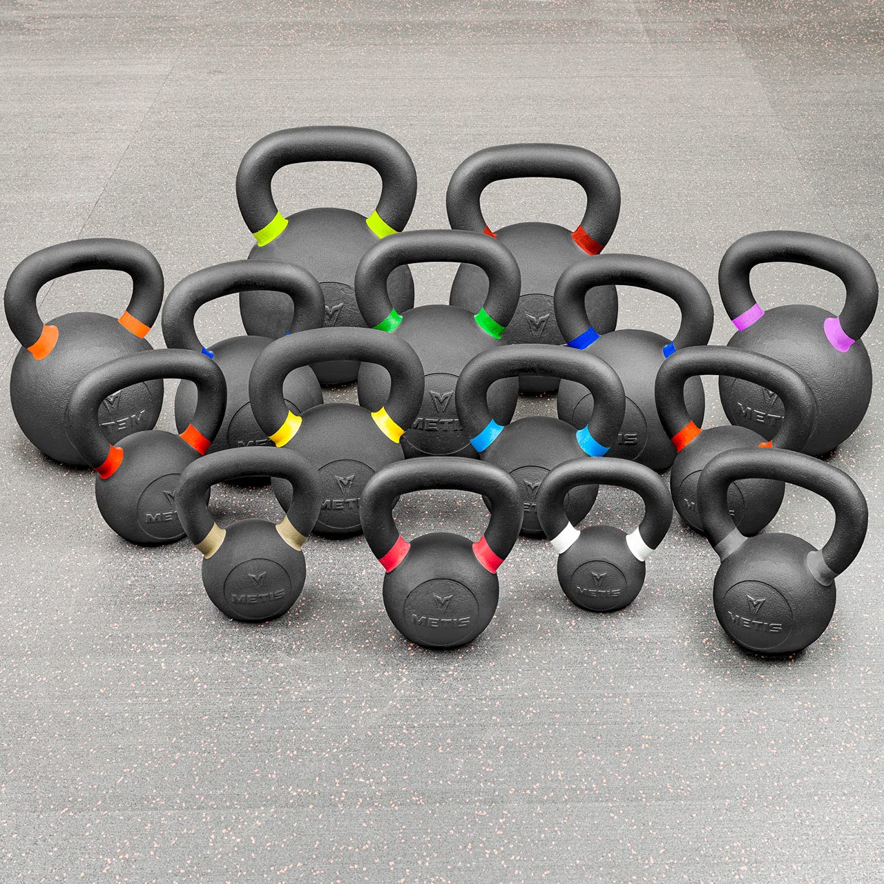 METIS Profi Gusseisen-Kettlebell [4 kg - 40 kg] | Professionelle Fitnessausrüstung - Strapazierfähige Hantel | Krafttraining/Funktionelles Training | Einzeln oder als gesamtes Set verkauft (28 kg)