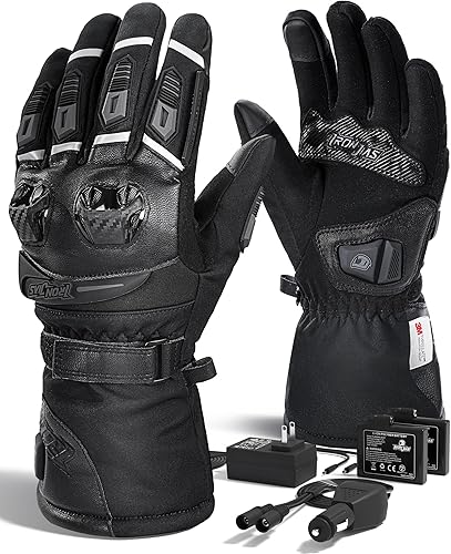 Guantes de invierno para motocicleta, impermeables, para pantalla táctil, resistentes al viento, para motocicleta, esquí, guantes cálidos para clima