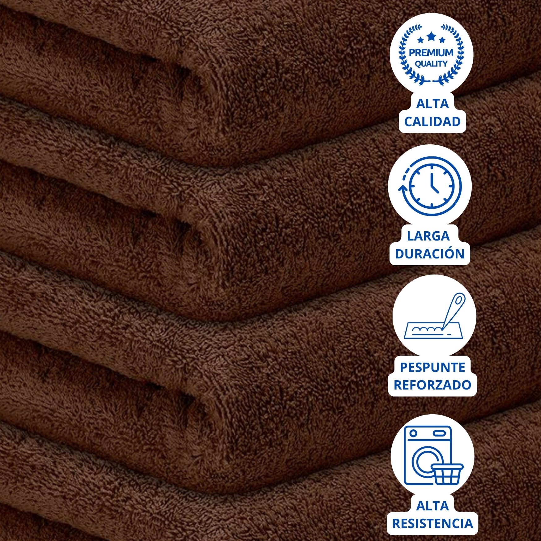 DECASATEXTIL Set di 2 asciugamani da bagno extra grandi, 100 x 150 cm, cotone, 450 g/m², asciugamani da doccia premium e assorbenti, per casa, spa o palestra (marrone)