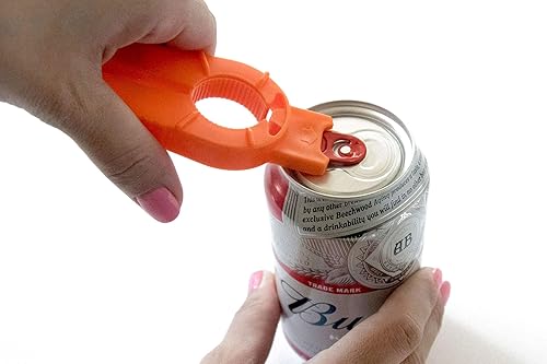 Miniatura 7 de Paquete de 2 abrebotellas y latas multifuncionales, botellas de agua de plástico, giratorias, sopa con lengüeta para tirar, para manos débiles,