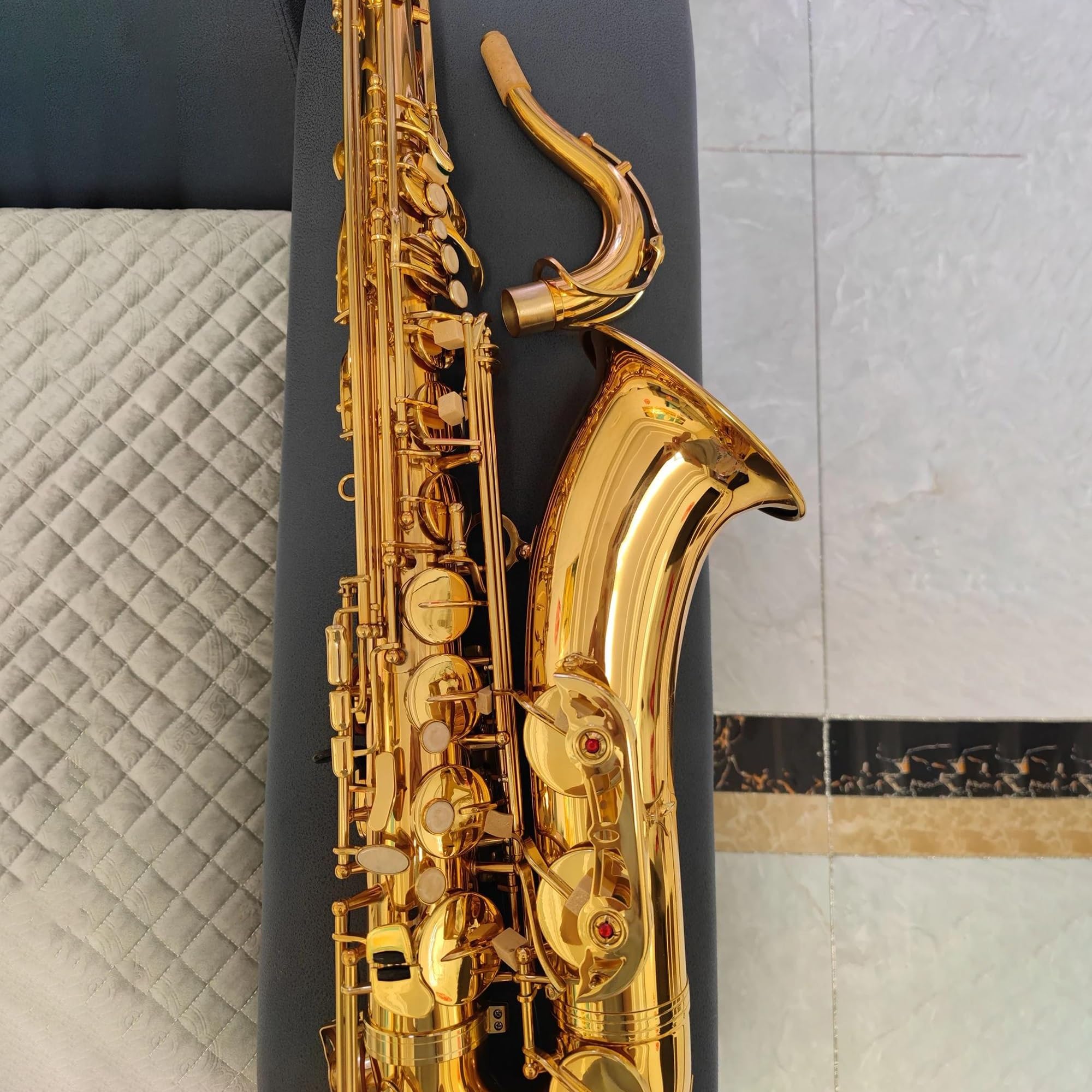 Sassofono Tenore Professionale Silver B-tune Completamente In Argento Realizzato Con Una Sensazione Confortevole Strumento Jazz SAX(Bag A)