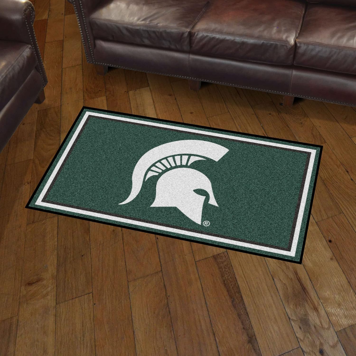 FANMATS 26887 NCAA Michigan State Spartans 3ft. x 5ft. Plush Area Rug | Sports Fan Area Rug, Home Decor Rug and Tailgating Mat
