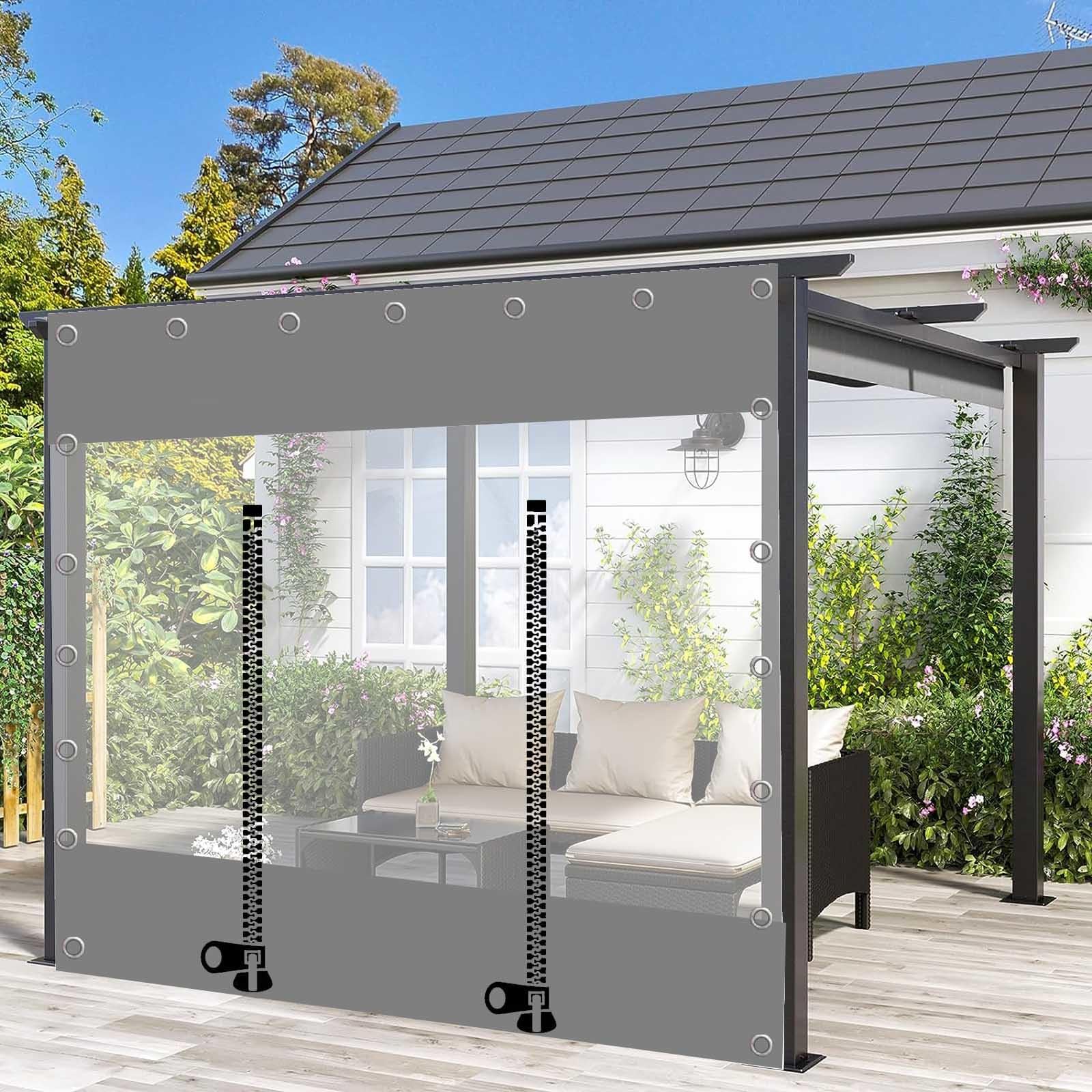 Transparante Pvc Zeildoek Zijpanelen Met Rits Deur,Buiten Doorzichtig Zeildoek Gordijn,Pergola Veranda Carport Gazebo Waterdicht Dekzeil Cover Met Oogjes,Regen Gordijnen,L×H-3.6 * 2m(11.8 * 6.6ft Transparante Pvc Zeildoek Zijpanelen Met Rits Deur,Buiten Doorzichtig Zeildoek Gordijn,Pergola Veranda Carport Gazebo Waterdicht Dekzeil Cover Met Oogjes,Regen Gordijnen,L×H-3.6 * 2m(11.8 * 6.6ft