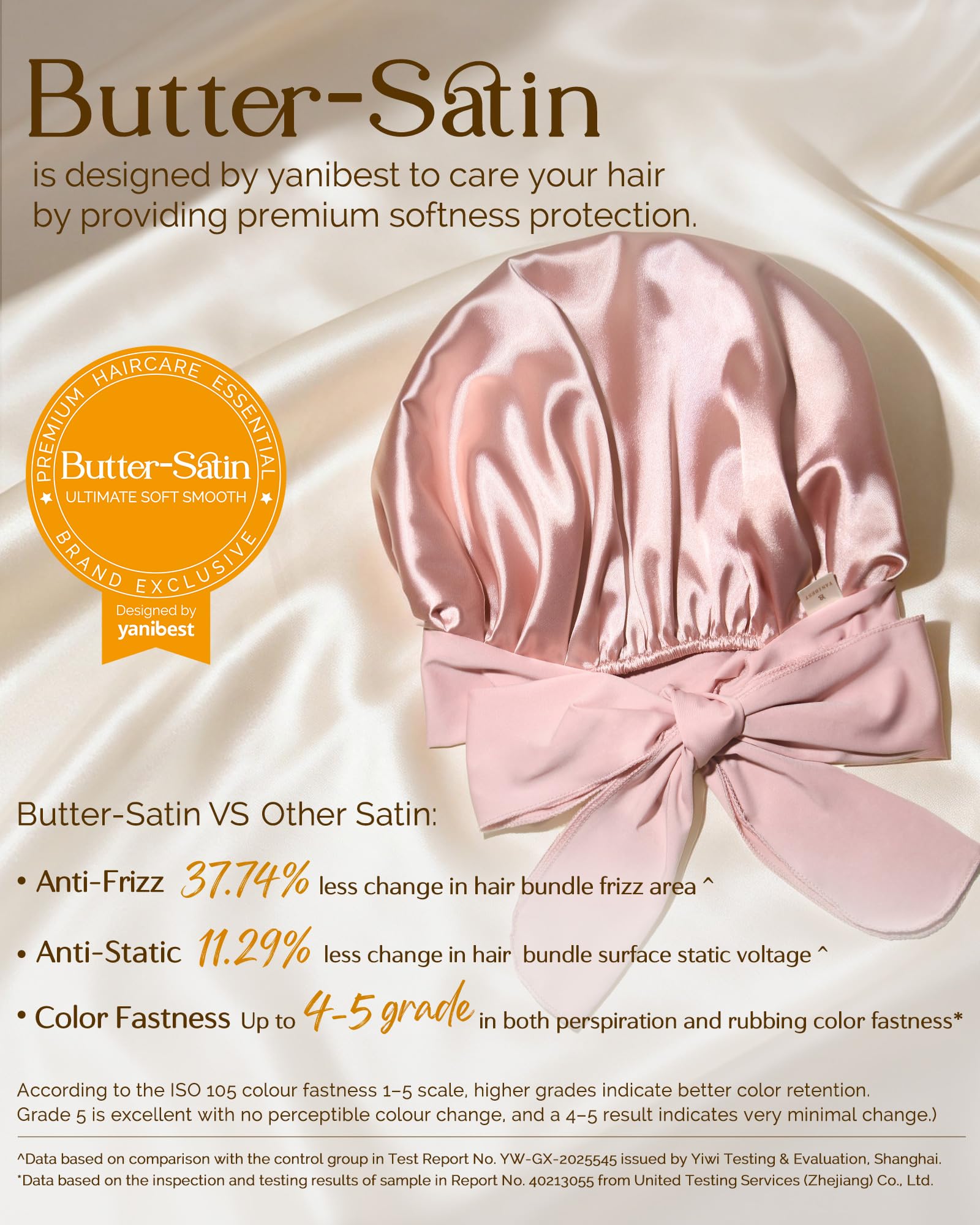 YANIBEST Adjustable Satin Bonnet for Sleeping Women Double Layer Hair Wrap Reduce Friction Prevent Frizz Natural Curly Hair: Large Blush Pink