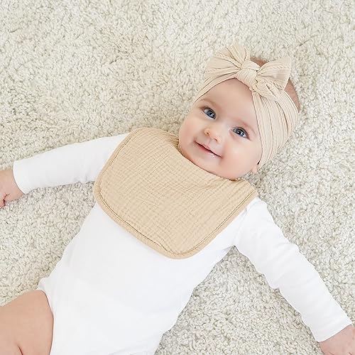 Miniatura 6 de 100% Cotton Muslin Baby Drooling Bibs 8-Pack Adjustable Bandana Bibs for Baby Girls Boys Drooling and Teething