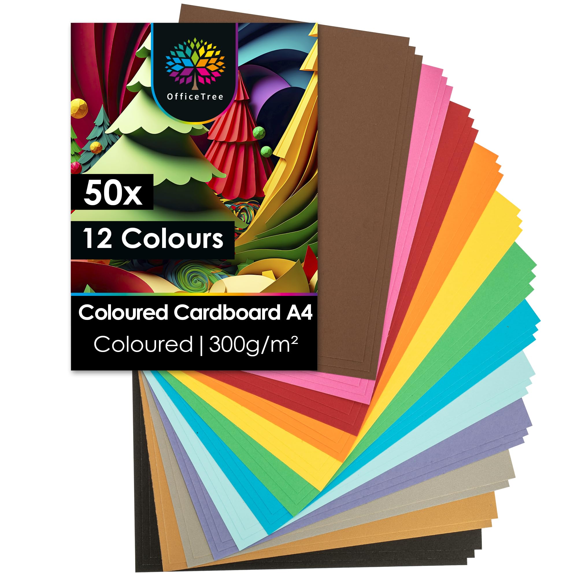 50 x gekleurd papier - 220 g/m² - knutselpapier en