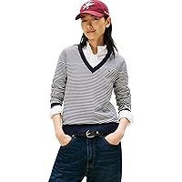 Tommy Hilfiger Donna Pullover Jersey V-Neck Pullover in Maglia