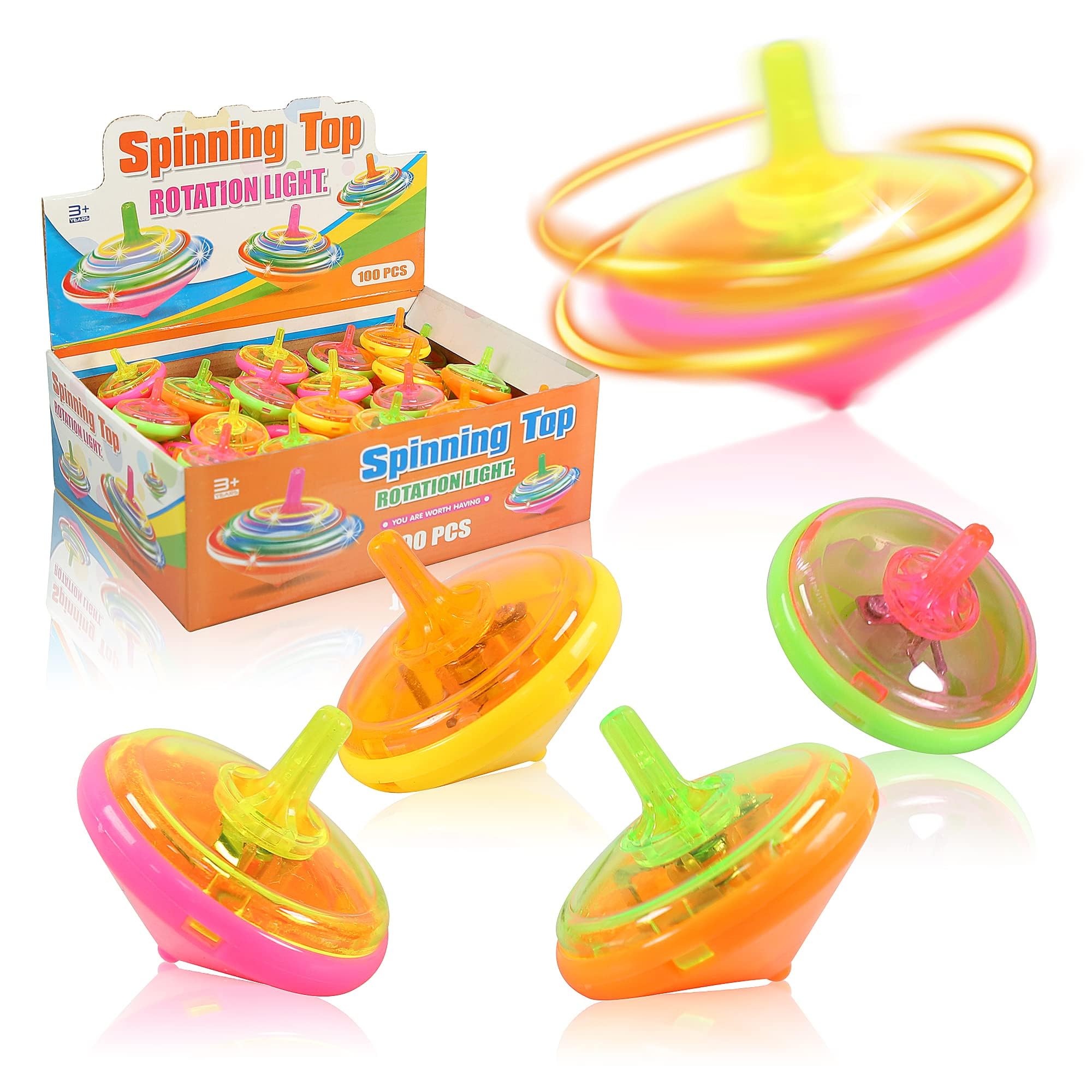 COOLive 10 Pcs Light Up Spinning Tops LED Flashing Spinners with Gyroscope