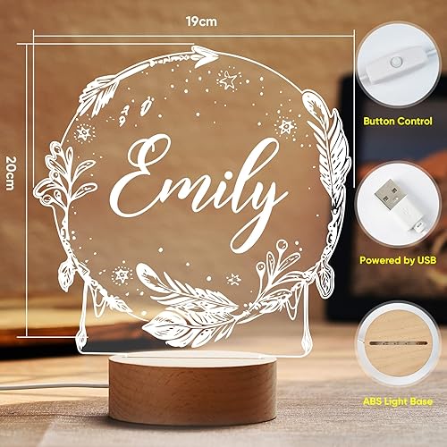 Miniatura 5 de Luz nocturna personalizada con nombre, lámpara 3D de acrílico con estrella USB, regalo decorativo para dormitorio de niños y niñas, decoración
