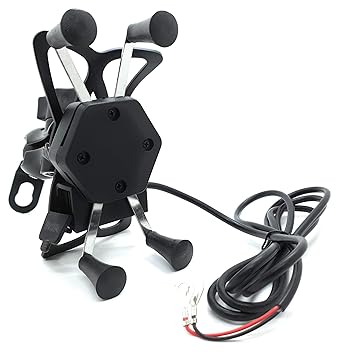 Autopowerz Universal Motorcycle Handlebar Mount Holder Stand for 3.5-6.2 Inch Mobile, GPS, Action Camera, Anti-Slip Fixed Bracket Shockproof (X-Grip)