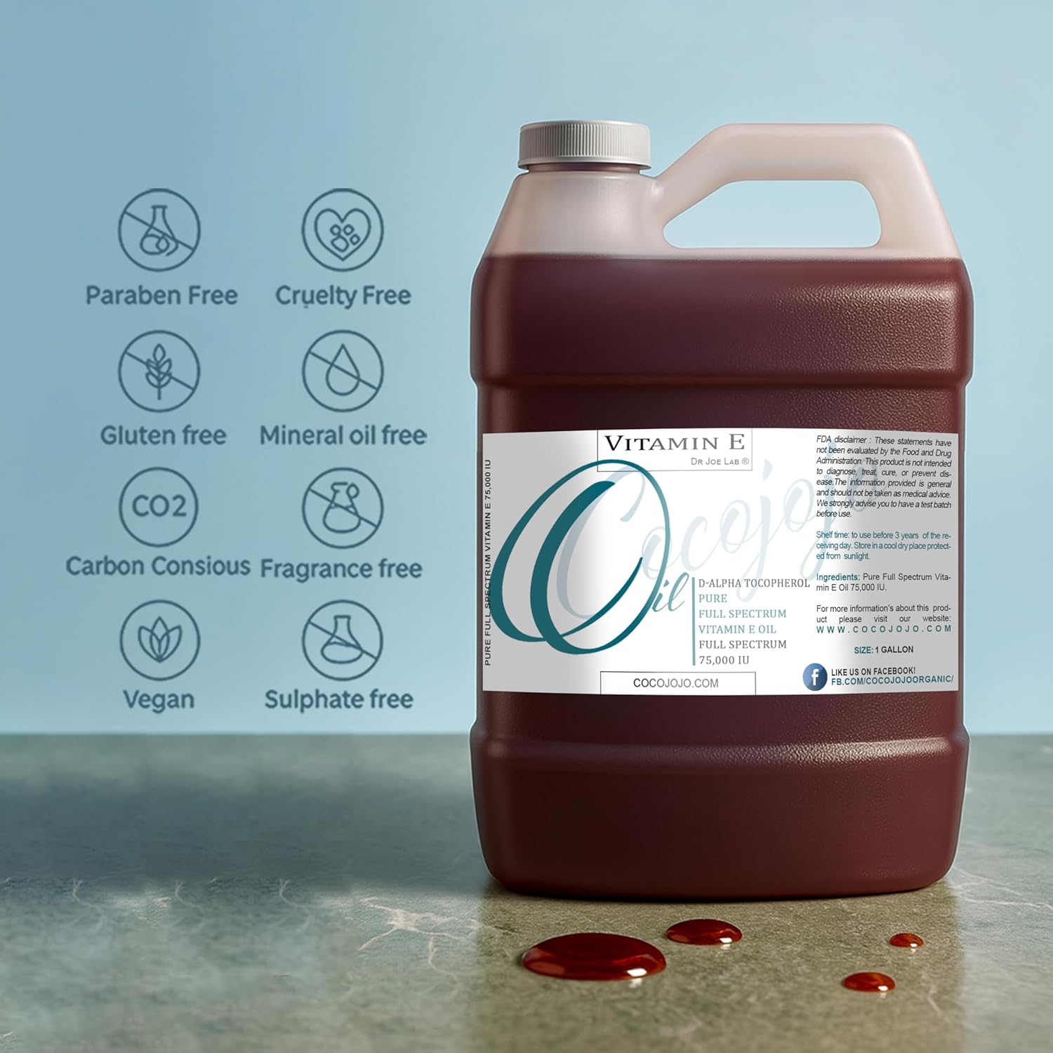 cocojojo Óleo De Vitamina E – Puro E Não Diluído, Espectro Total, Alfa Tocoferol, 75.000 Ui – 1 Galão – Para Pele, Cabelo, Unhas, Cuidados Com O Corpo Óleo Hidratante E… em promoção! Veja a oferta e mais achadinhos de Vitaminas & Suplementos 8 Hoje é o melhor dia para comprar cocojojo Óleo De Vitamina E – Puro E Não Diluído, Espectro Total, Alfa Tocoferol, 75.000 Ui – 1 Galão – Para Pele, Cabelo, Unhas, Cuidados Com O Corpo Óleo Hidratante E… com aquele preço maroto! Promoção! Aproveite a oferta! 8