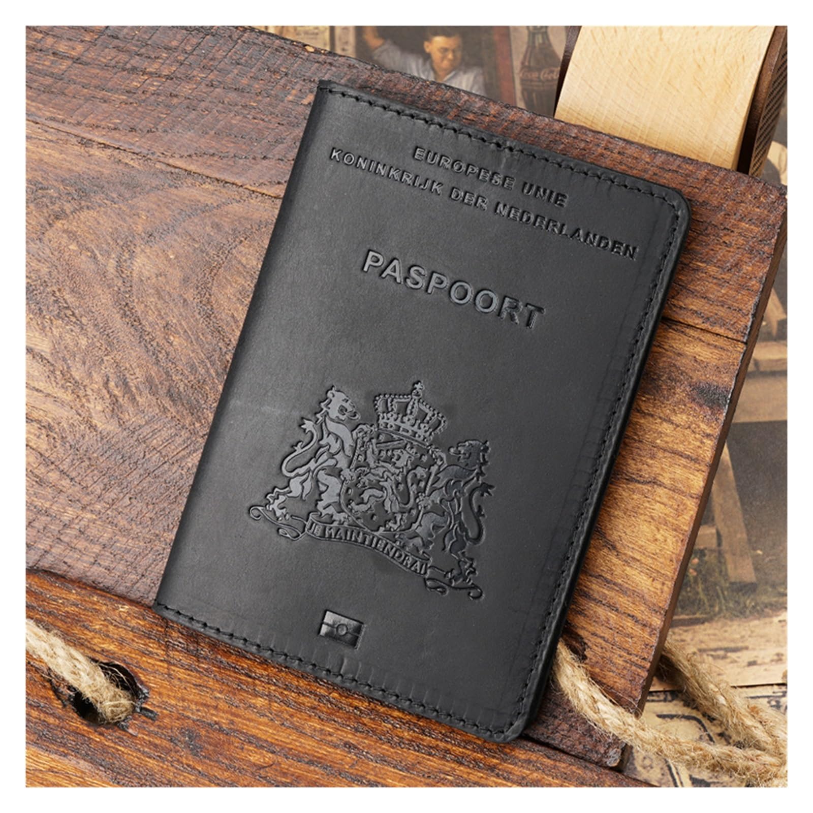 1 custodia for passaporto: portafoglio da viaggio in pelle con scomparti for carte di credito(Brown)