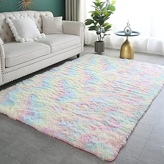 Area Rug 5x7, Aternoon Super Soft Fluffy Shaggy Rugs Floor Carpet for Living Room, Children Bedroom, Nursery Play Room, Ho...