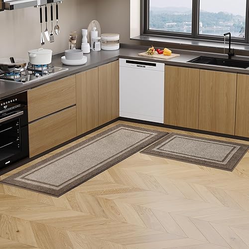 Miniatura 7 de Alfombras de cocina de 24 x 36 pulgadas, antideslizantes, lavables a máquina, tapetes absorbentes y cómodos para cocina, fregadero, lavandería y