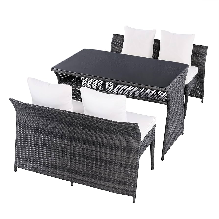 Amazon.co.jp: ガーデンファニチャー 3点セット 屋外家具 ラタン