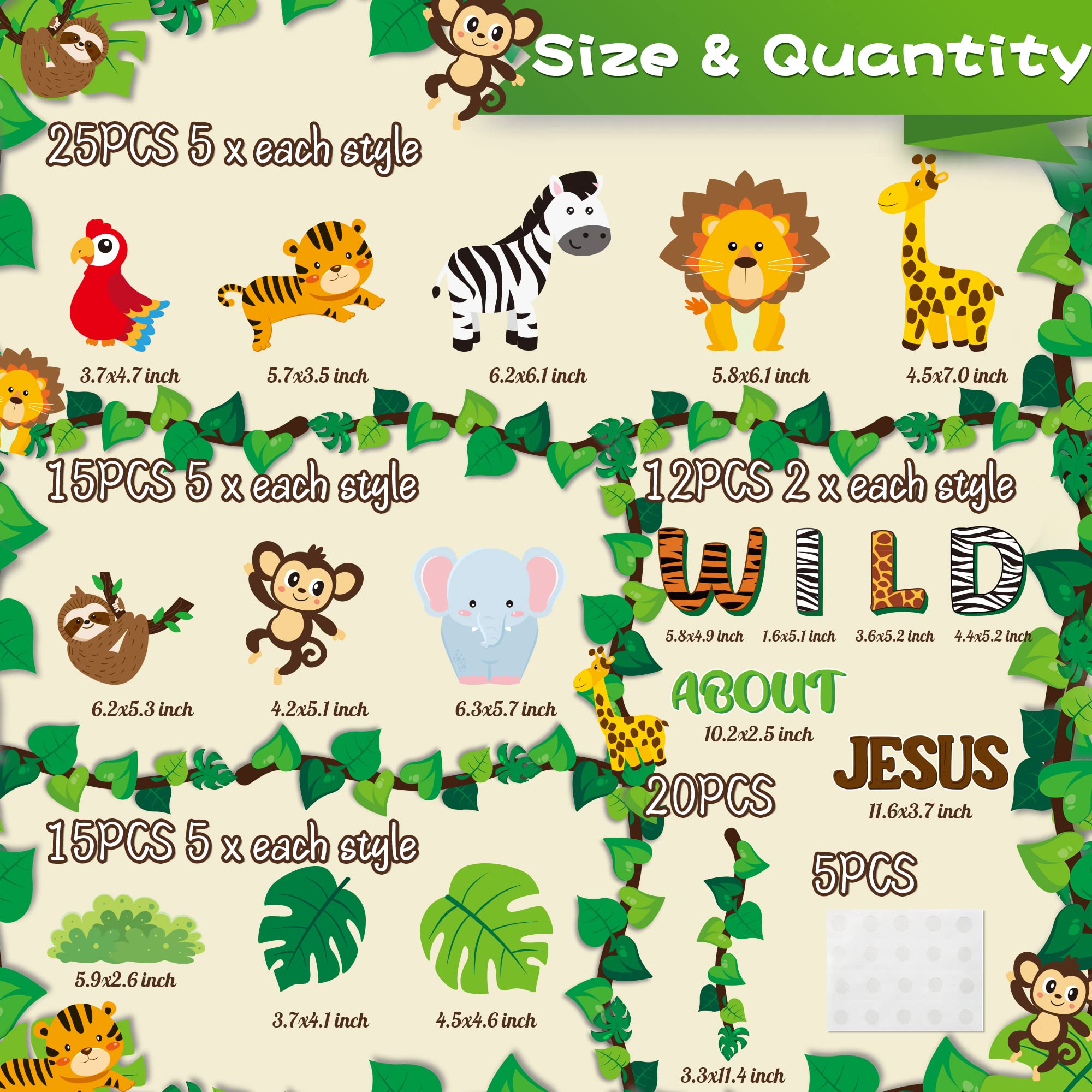 Jungle Decor Jungle Back To School Bulletin Boad Kit, Animal Bulletin ...