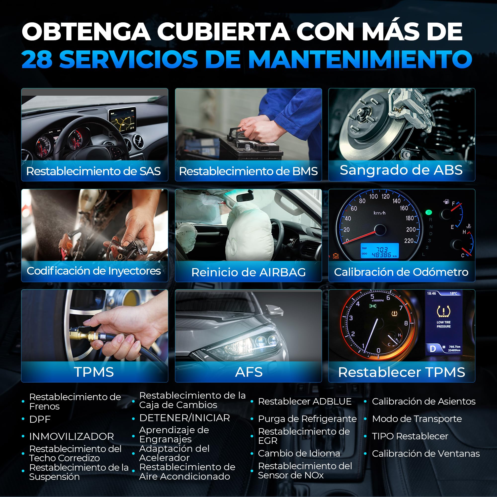 TOPDON OBD2 Diagnosis Coche AD900BT, Codificación ECU, Control Bidireccional, 28+ Servicios, Escáner de Sistema Completo, para Todos los Vehículos con FCA, 2 Años de Actualizaciones Gratuitas