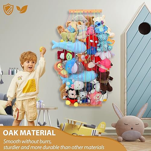 Miniatura 3 de Organizadores de almacenamiento de animales de peluche, soporte de juguetes de peluche, red colgante de hamaca de zoológico para habitación de los