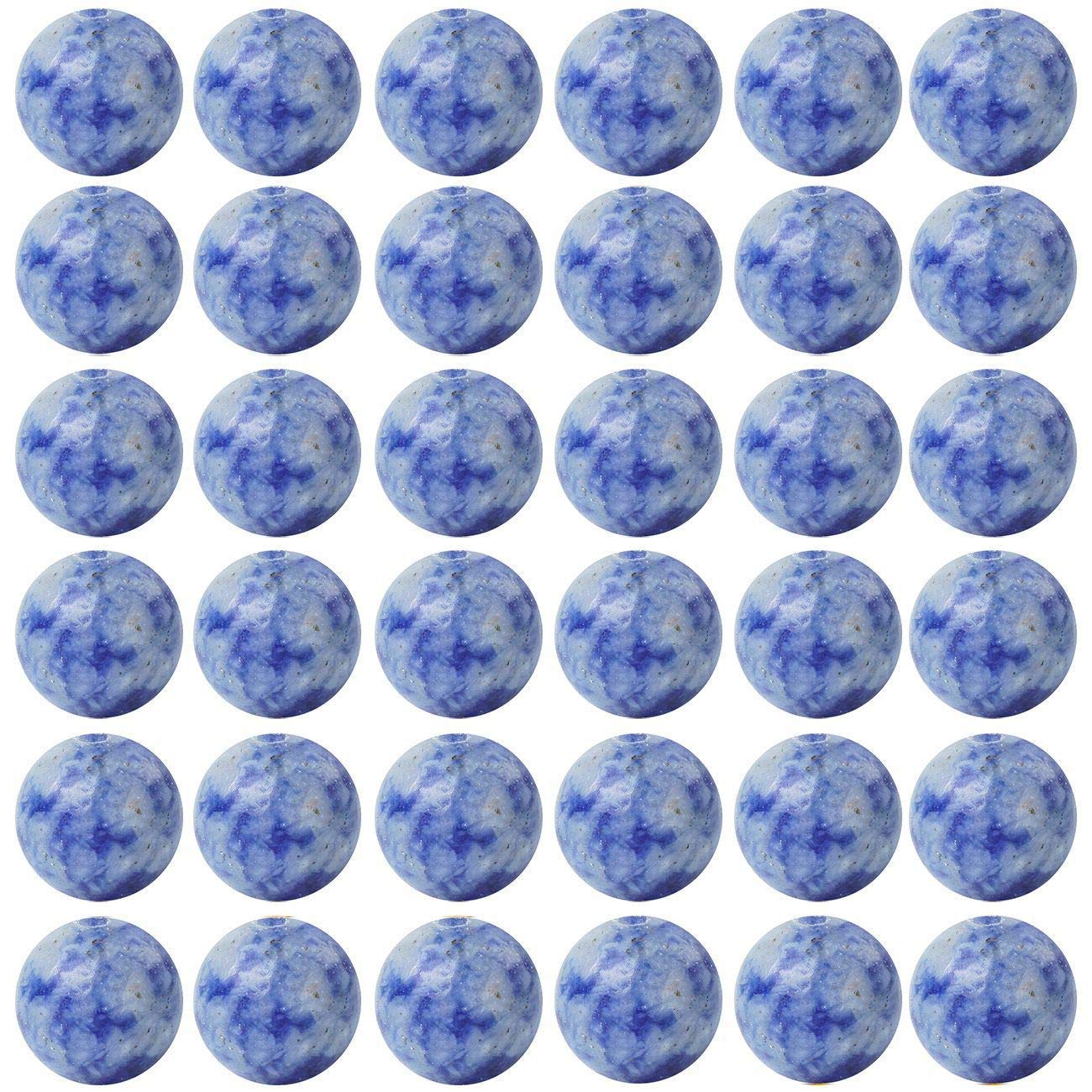 Natural Stone Beads 100pcs 10mm Blue White Sodalite Round Genuine Stone Beading Loose Gemstone Hole 1mm DIY Charm Smooth Beads for Bracelet Necklace