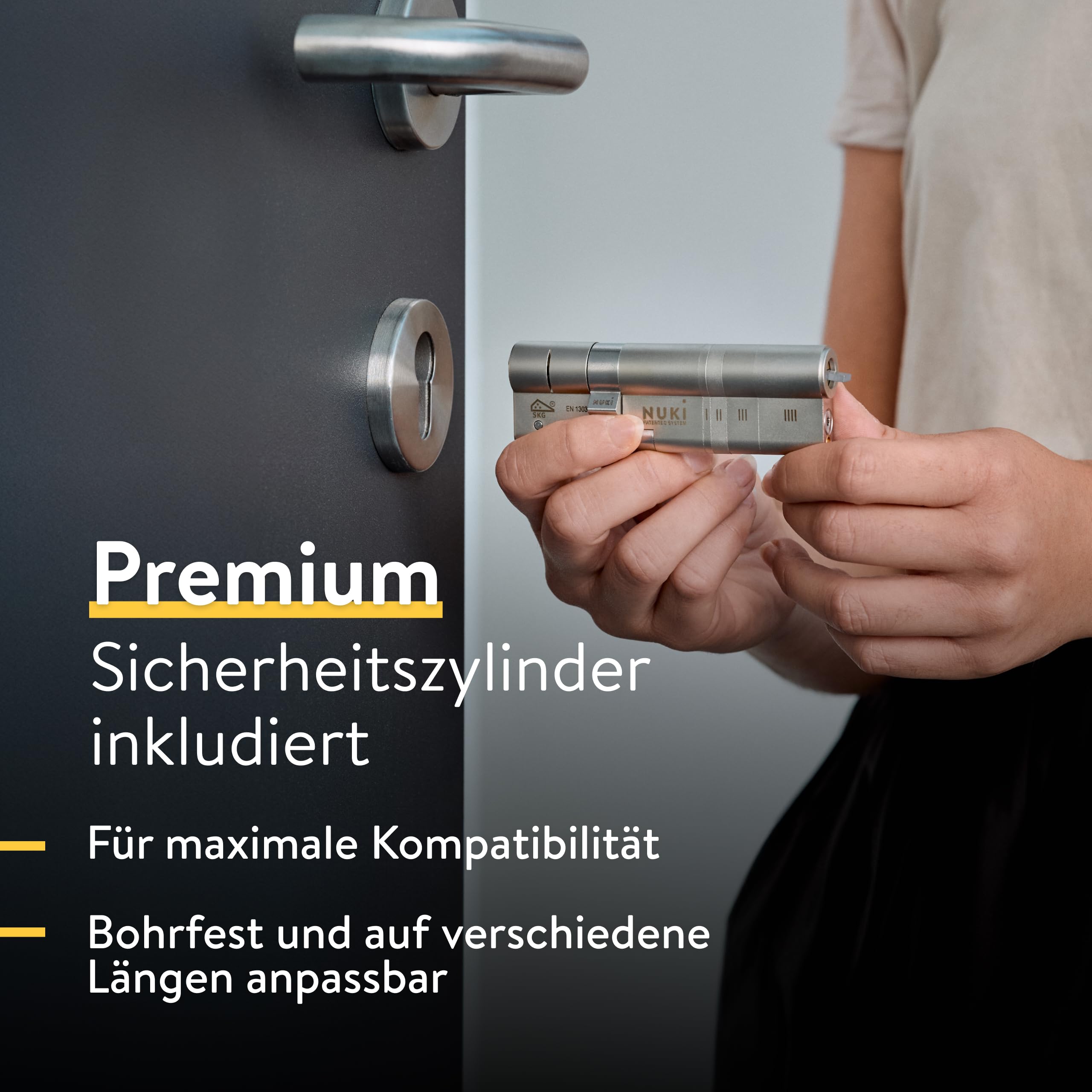Nuki Smart Lock Ultra, elektronisches Türschloss mit Bluetooth, WLAN & Matter, für mühelose Integration ins Smart Home, Tür entsperren über Fernzugriff, mit 3 verschiedenen Sperrmodi