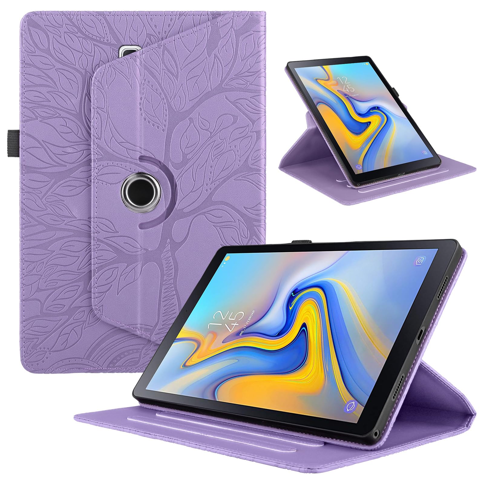 Funda para Samsung Galaxy Tab S9/ S8/ S7 11" (SM-X710/X700/T870) PU Cuero Tablets Protectora Cover 360°Carcasa Giratoria de ángulo Múltiple Stand Función Tablets Funda,Rojo Árboles — view 13