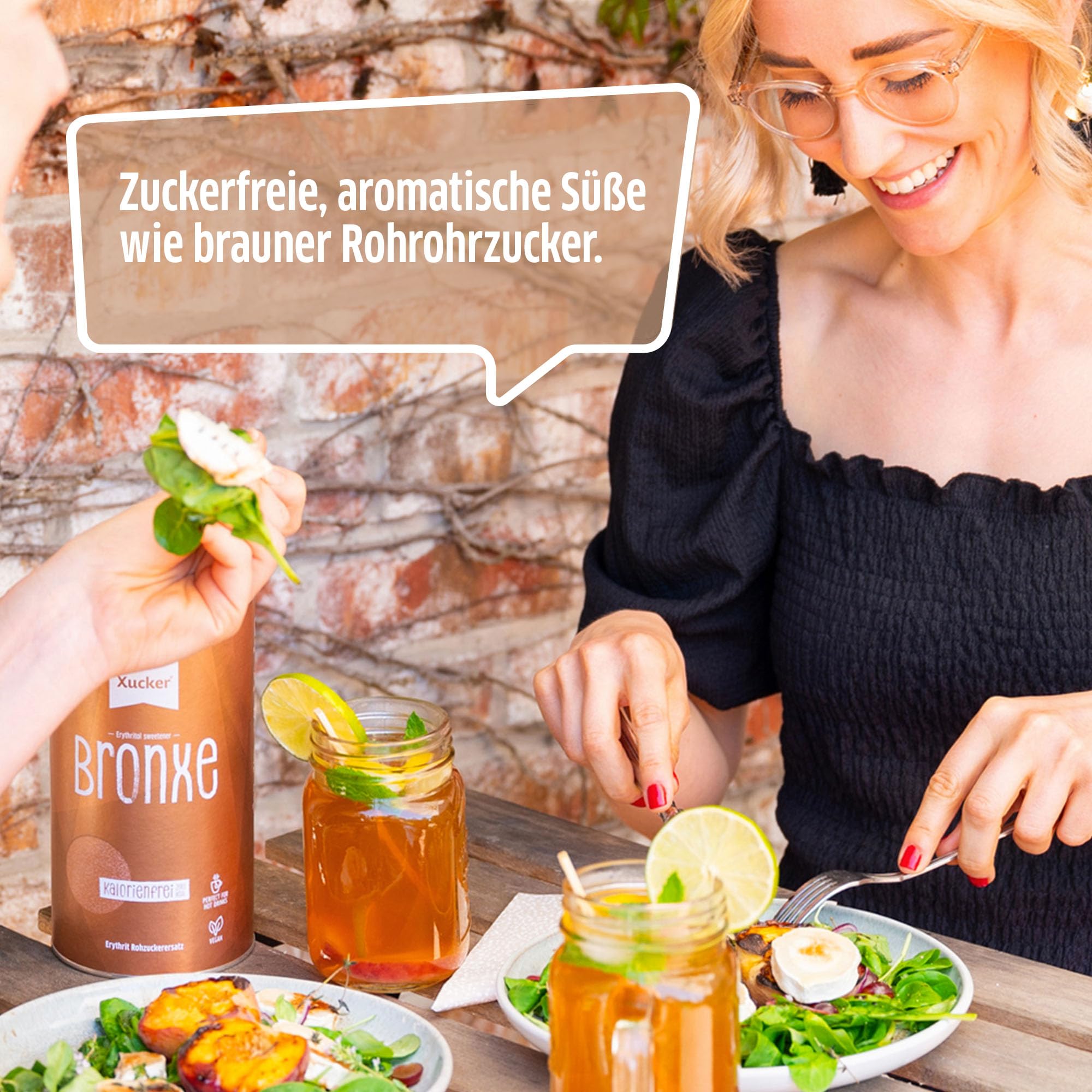 Xucker Bronxe Erythrit 1kg Dose - kalorienfreier brauner Zucker Ersatz als vegane & zahnfreundliche Rohrzucker Alternative I Erythrit ohne Stevia I zuckerfreie Süße