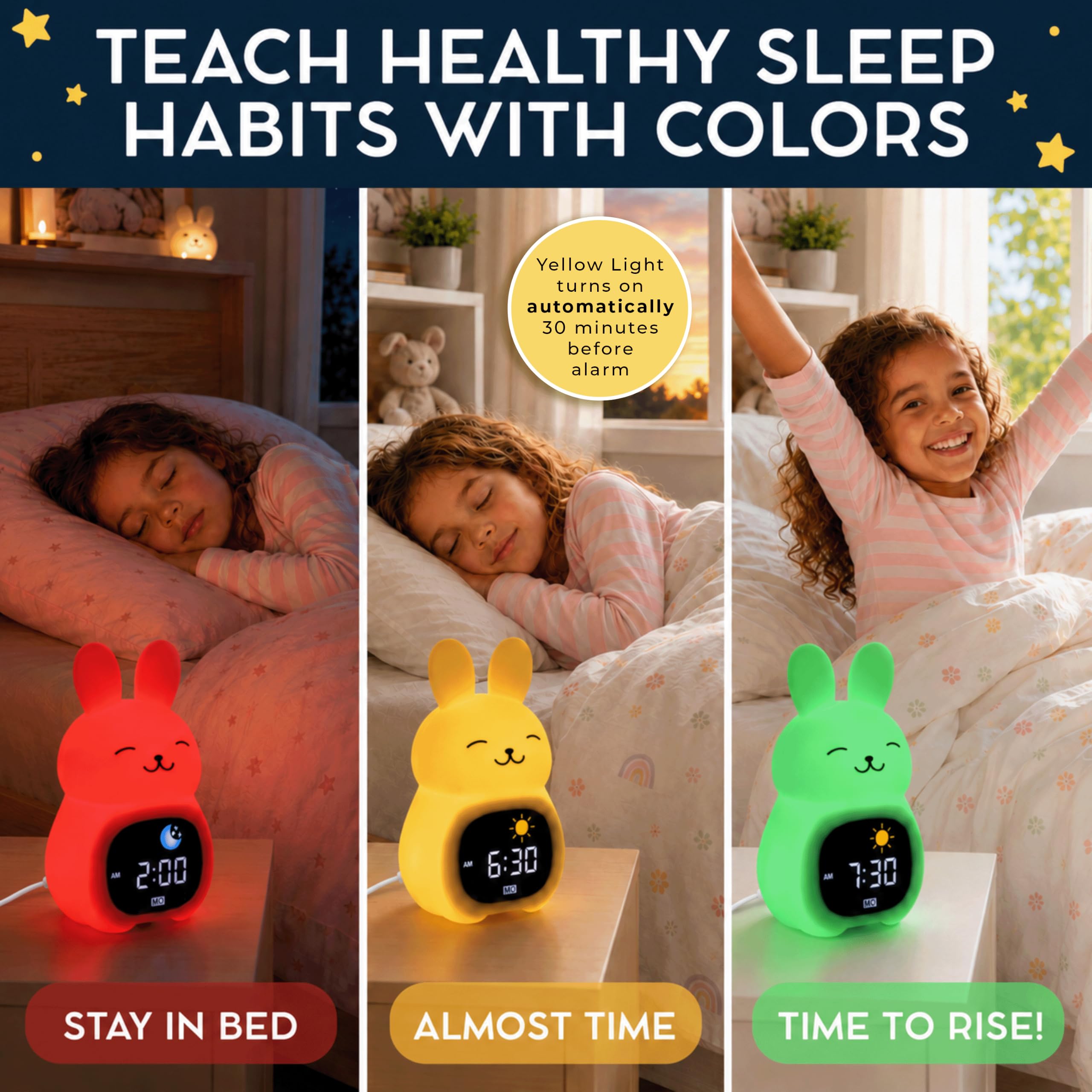 Reloj despertador para niños con control de aplicación