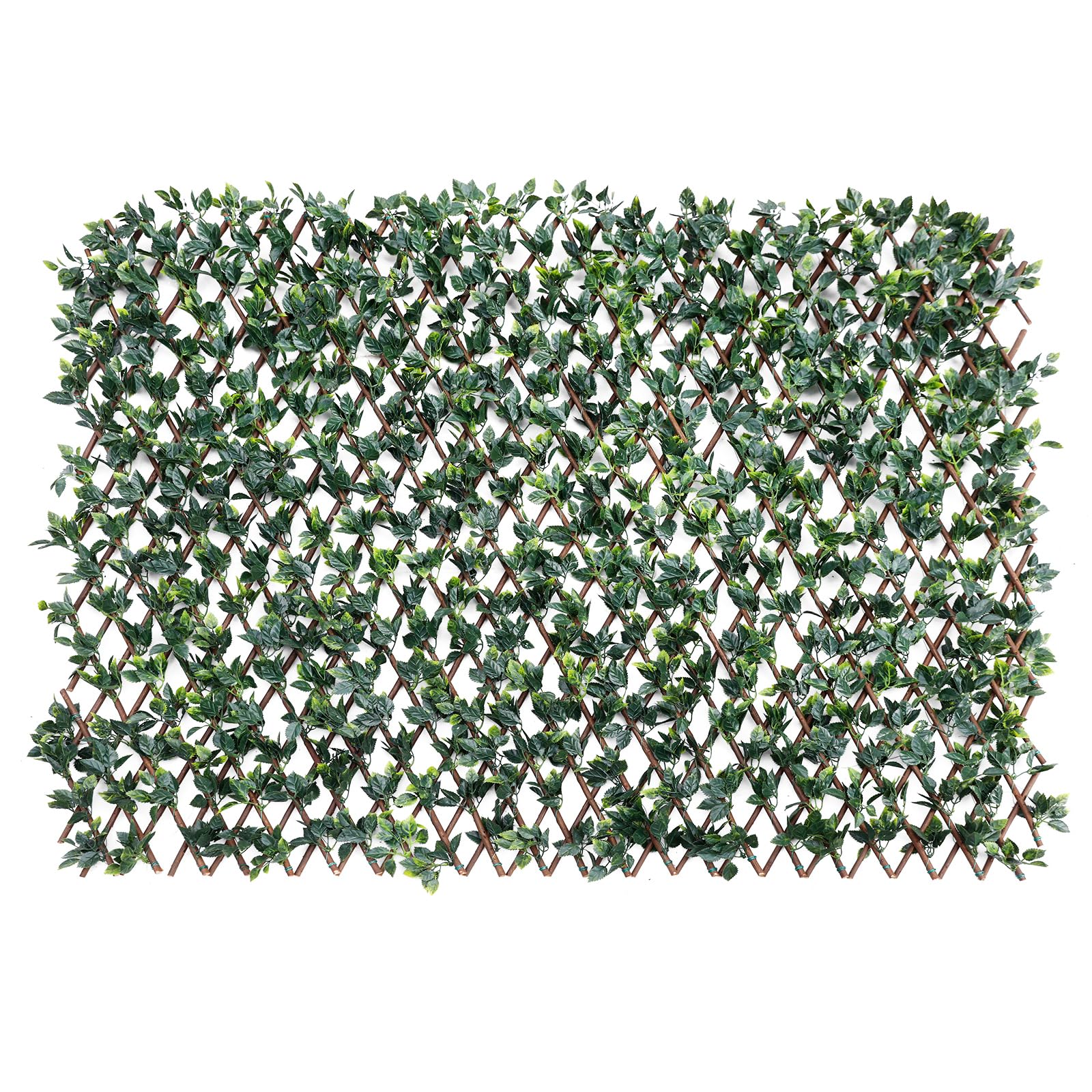 AwnPro 1PCS 15" x 48" Expandable Fence Outdoor Balcony Deck Privacy Screen, Decorative Artificial Ivy Fence Panels, Artificial Hedge Single Side (Rose