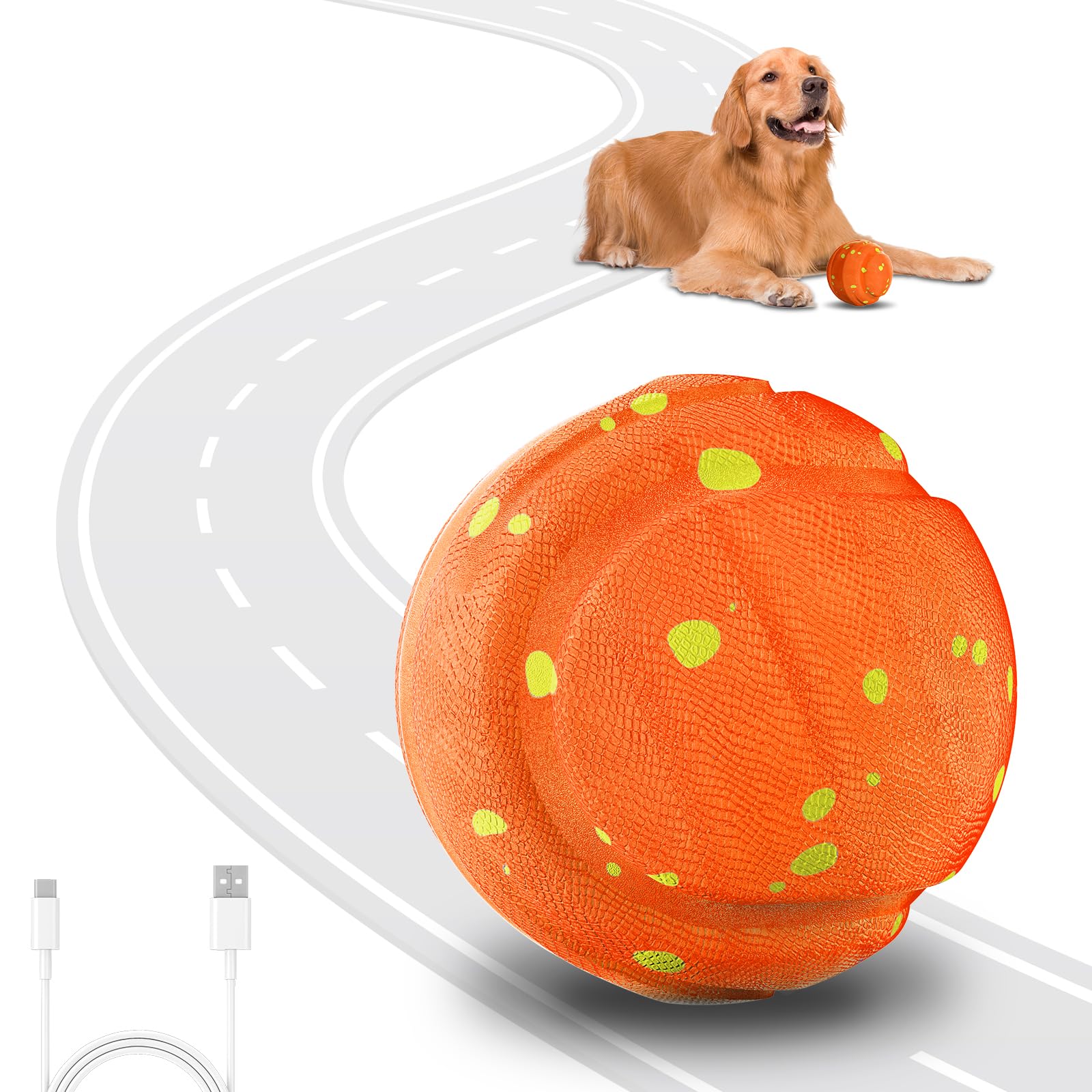 Palla Interattiva Intelligente per Cani – 3 Modalità di Gioco, Impermeabile e Ricaricabile – Giocattolo Resistente per Cani di Taglia Media e Grande