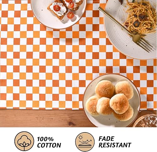 Miniatura 6 de Folkulture Camino de mesa de 90 pulgadas de largo para decoraciones de mesa, camino de mesa 100% algodón para decoración de mesa auxiliar, estilo