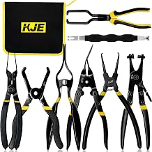 KJE 8PCS Fuel Line Pliers Set, Fuel Line Disconnect Tool Set with Fuel Filter Caliper, Hose Clamp Plier, Electrical Disconnect Tool Kit, Panel Clip Remover and Storage Bag