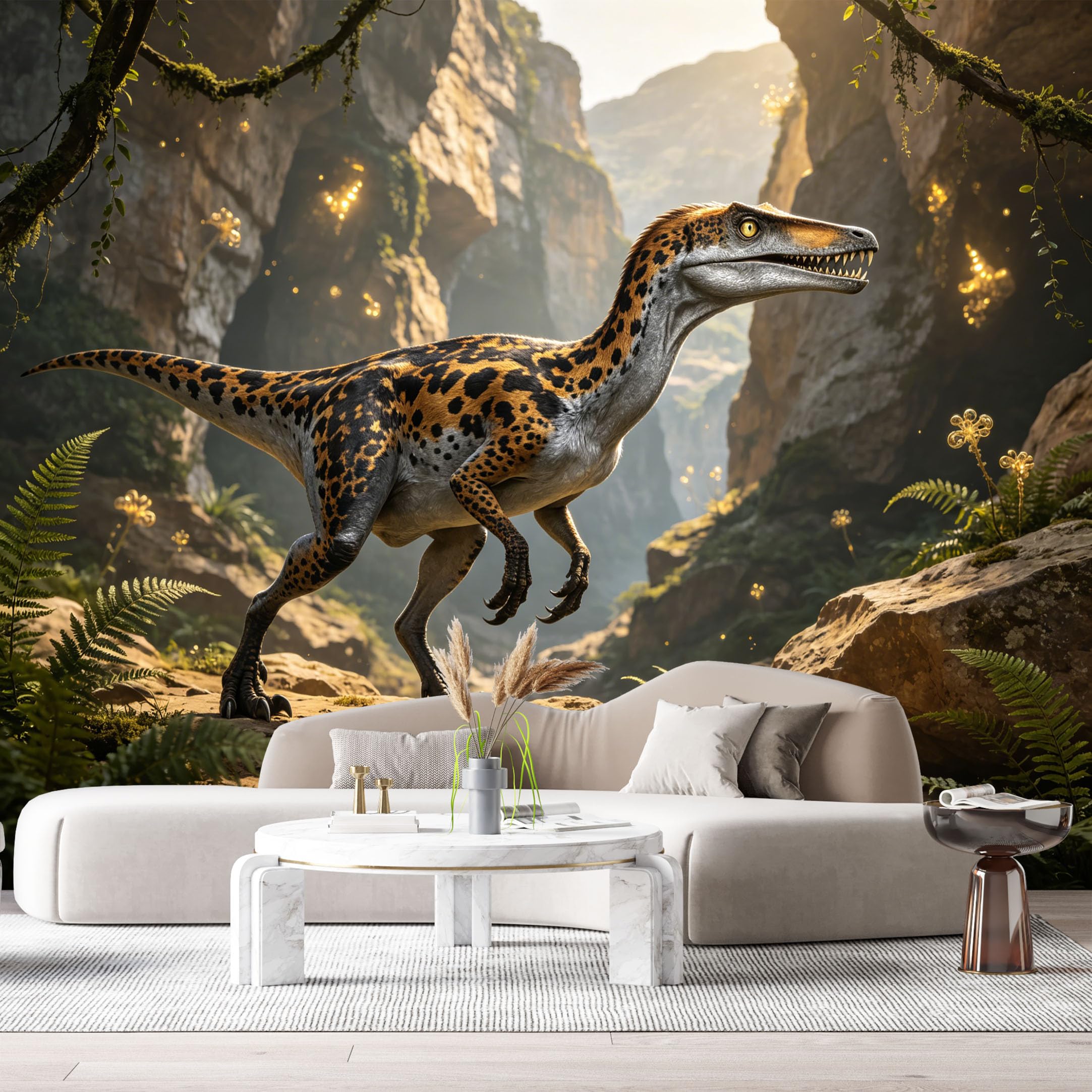 Custom Size Wall Mural Prehistoric Dinosaur Canyon Landscape 3D Realistic Textured Nature Scene SelfAdhesive Art Prints Removable Large Wallpaper Esports Room Game Room Tenant Room Studio