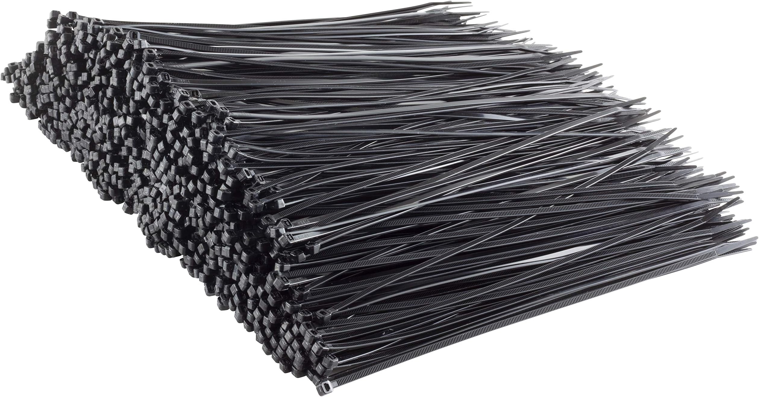 GTSE 6 Inch Black Zip Ties, 1,000 Bulk Pack, 40lb Strength, UV Resistant Strong Nylon Cable Ties, Self-Locking 6" Tie Wraps