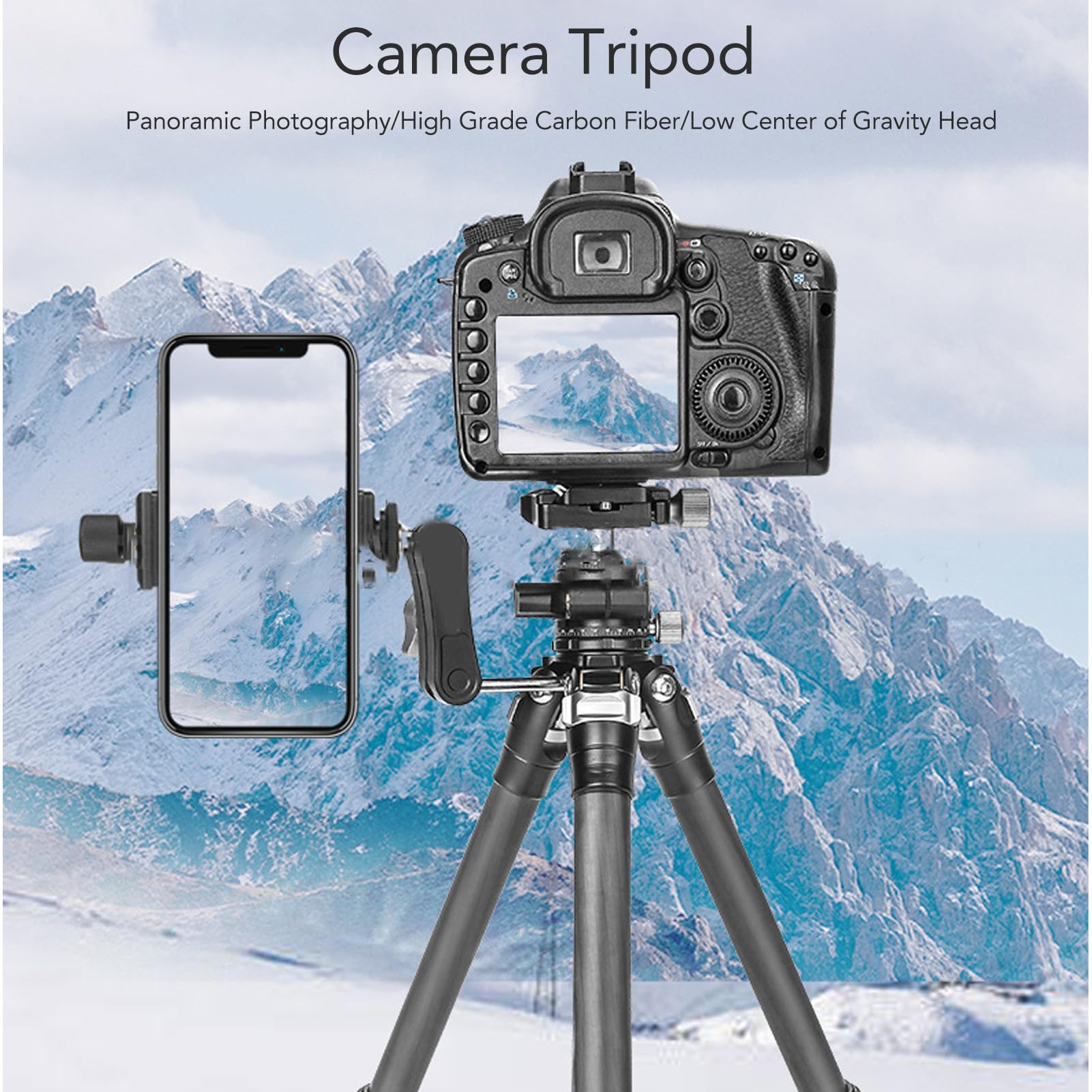 Srliya Treppiede Compatto per Fotocamera in Fibra di Carbonio con Gambe Regolabili, Ideale per la Fotografia Macro