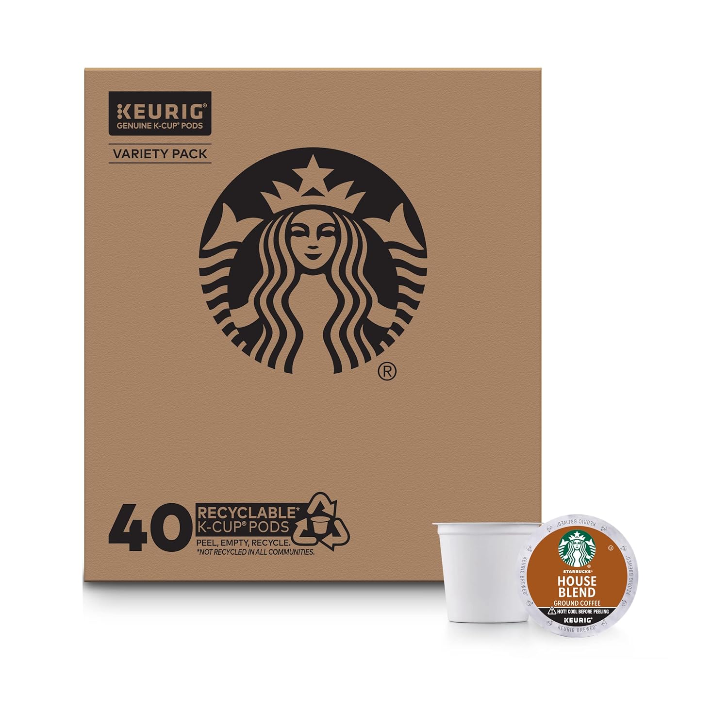 Starbucks Decaf KCup Coffee Pods, House Blend for Keurig