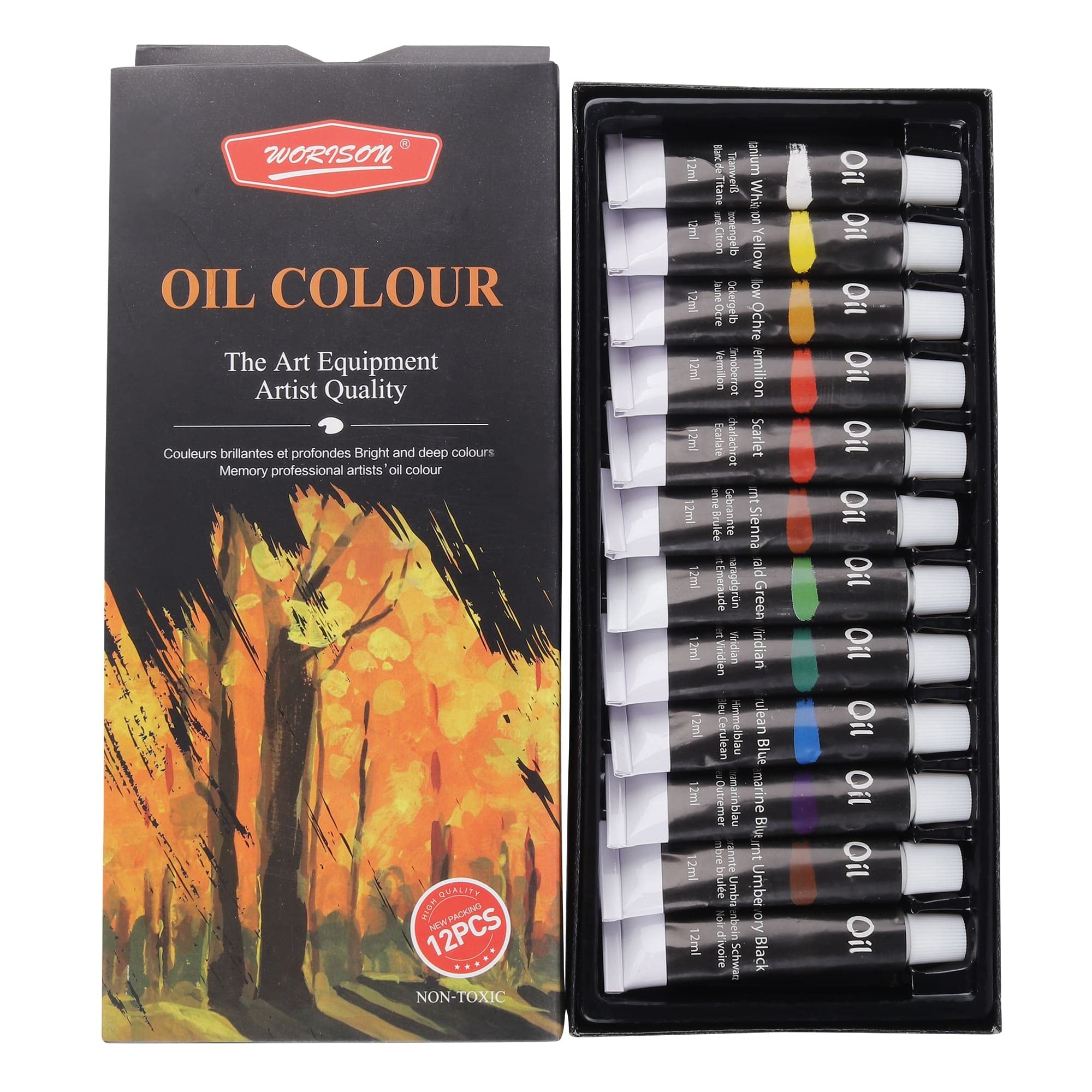 worison Oil Color Box - 12ml Tubes, 12 Shades, Multicolour (B098SXXSCP) Amazon Price History, Amazon Price Tracker