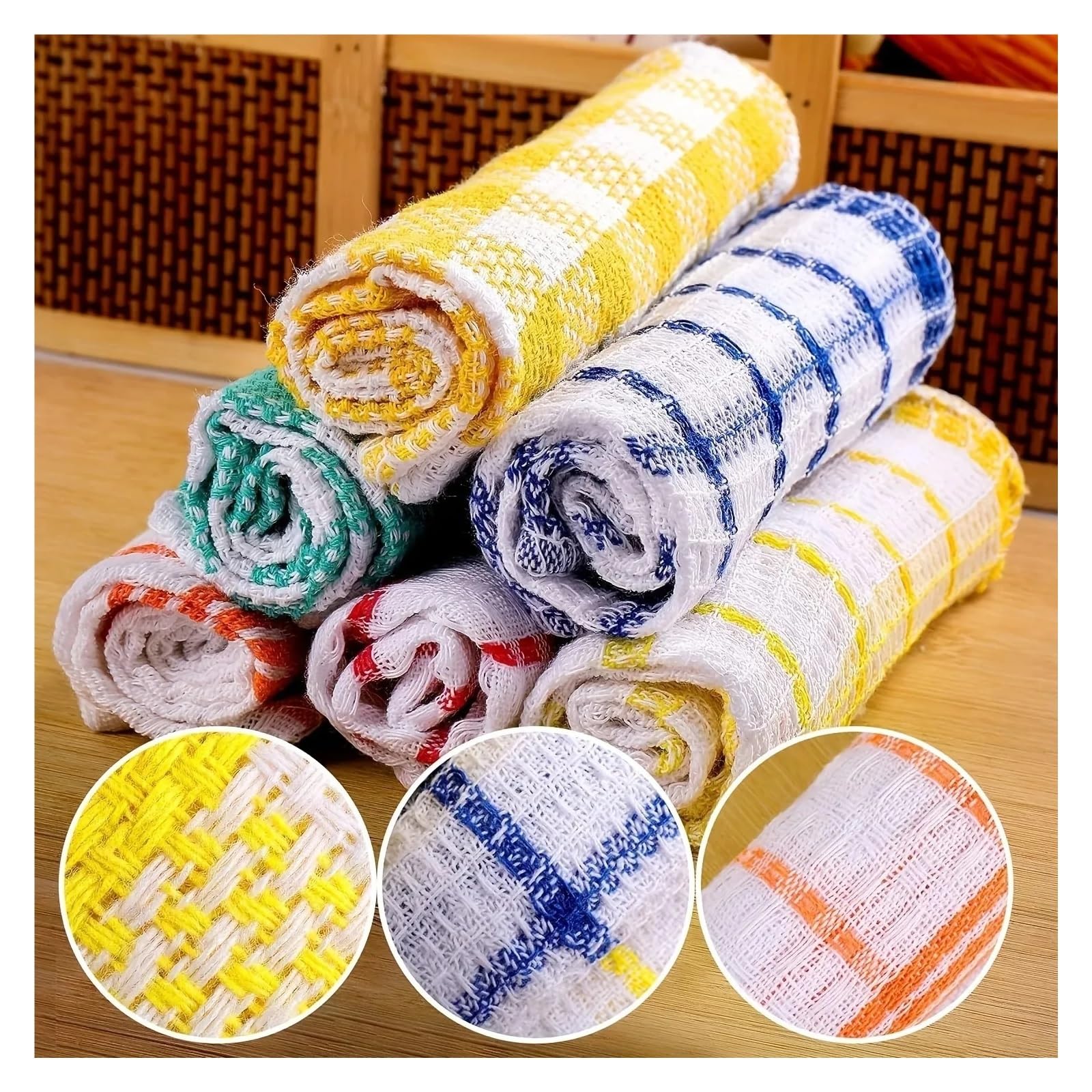 kitchen towels 1/3/5 pezzi Strofinacci classici in cotone a quadretti