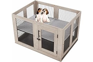 unipaws Puppy Playpen: Safe and Comfy Dog Crate with Adjustable Floor Grid